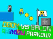 Obby vs Bacon Rainbow Parkour