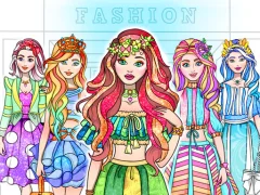 Xogo Girl Coloring Dress Up Games en liña
