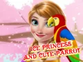Ice Princess And Cute Parrot