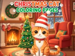 Christmas Cat Coloring Pages