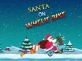 Santa On Wheelie Bike
