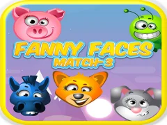 Funny Faces Match-3  — لعبة مجانية اون لاين