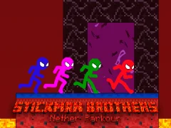 Spil Stickman Brothers Nether Parkour online