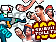 You vs 100 Skibidi Toilets — لعبة مجانية اون لاين