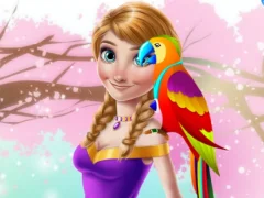 Ice Princess And Cute Parrot เกมออนไลน์