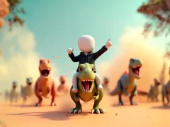 Jwèt Stickman: Dinosaur arena sou entènèt