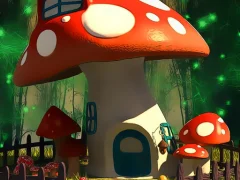 Funny Mushroom Houses Jigsaw — لعبة مجانية اون لاين