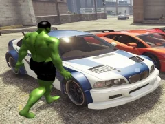 Chained Car vs Hulk  — bezmaksas tiešsaistes spēle