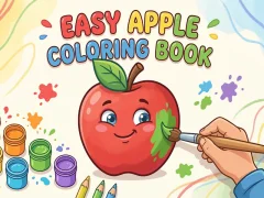 Easy Apple Coloring Book
