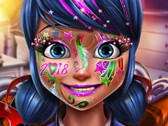 Xogo Dotted girl new year makeup en liña