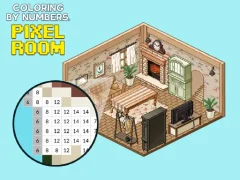 Gêm Coloring by Numbers Pixel Rooms ar-lein