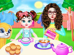 Xogo Mom And Taylor Washing Clothes en liña