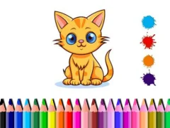 Gêm Cute Cat Coloring Book ar-lein