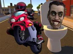 Skibidi Toilet Moto Bike Racing — bezmaksas tiešsaistes spēle