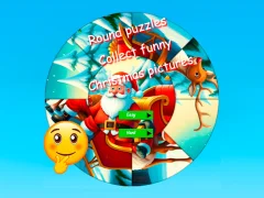 Round jigsaw Puzzle Collect funny Christmas pictures — لعبة مجانية اون لاين