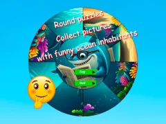 Round Jigsaw Puzzle Collect Pictures of Funny Ocean Inhabitants — لعبة مجانية اون لاين