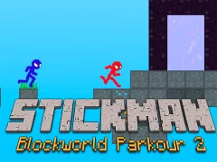 游戏Stickman Blockworld Parkour 2在线