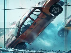 Xogo Stunt Car Crash Glass en liña