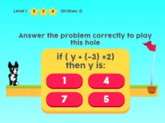 MathPup Golf 4 Algebra — bezmaksas tiešsaistes spēle
