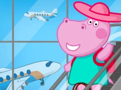 Hippo Family Airport Adventure  — لعبة مجانية اون لاين