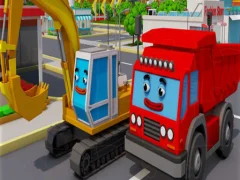 Spel Trucks & Digger Jigsaw  på nätet