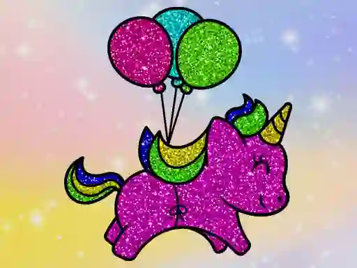 Coloring Book Glittered Unicorns — free online game