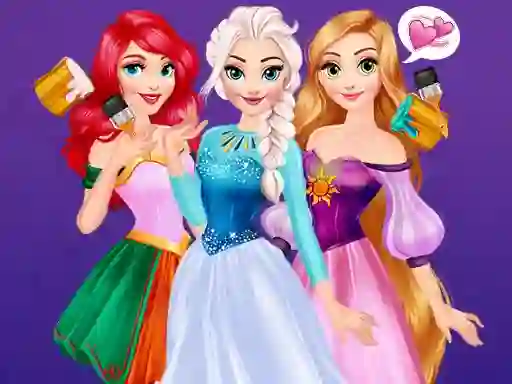 Disney Princesses Rainbow Dresses — free online game