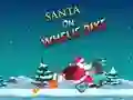Santa On Wheelie Bike