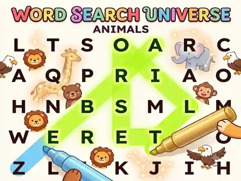 თამაში Word Search Universe Animals ონლაინ