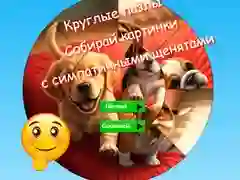 Round Jigsaw Puzzle Collect Pictures with Cute Puppies Round Jigsaw Puzzle Collect Pictures with Cute Puppies