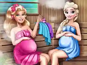Cute Mommies Pregnant Sauna — free online game