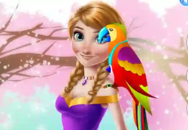 Ice Princess And Cute Parrot — free online game