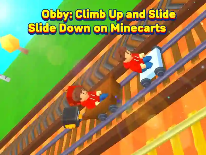 Obby: Climb Up and Slide Down on Minecarts
