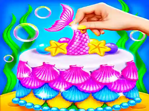 Mermaid Glitter Cake Maker  — free online game