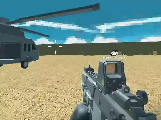Blocky Combat Swat Vehicle Desert — free online game