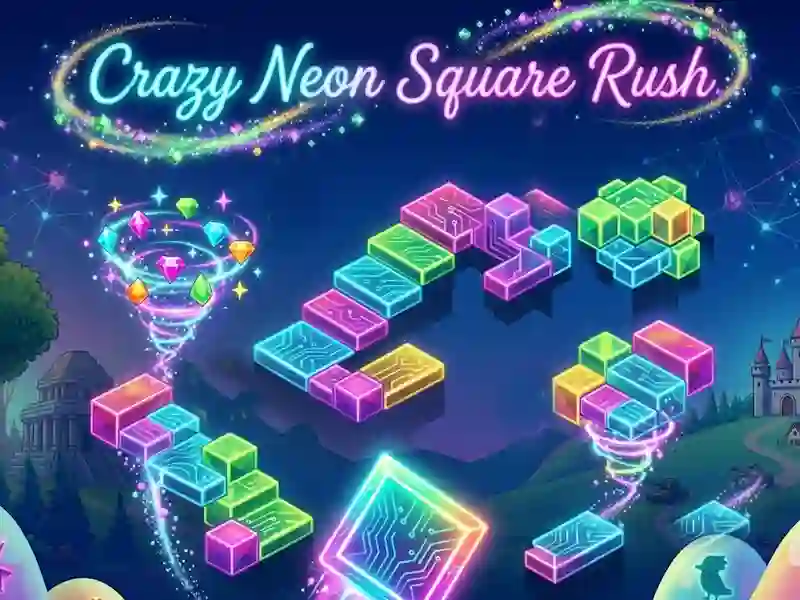 Crazy Neon Square Rush