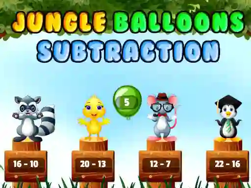 Spel Jungle Balloons Subtraction på nätet