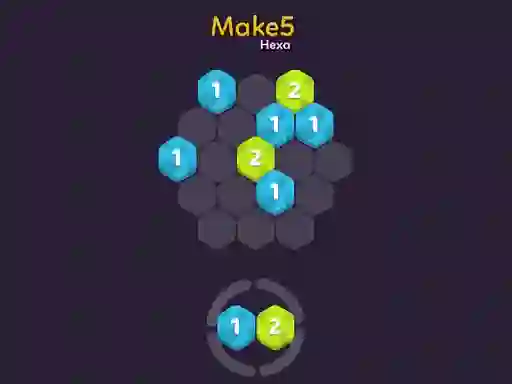 Permainan Make 5 Hexa secara online