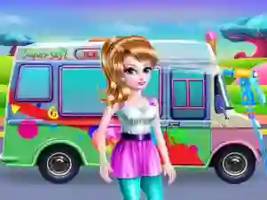 Girly Ice Cream Truck Car Wash — free online game