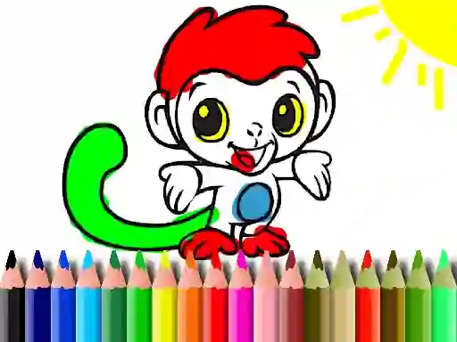 Back To School: Monkey Coloring — free online game