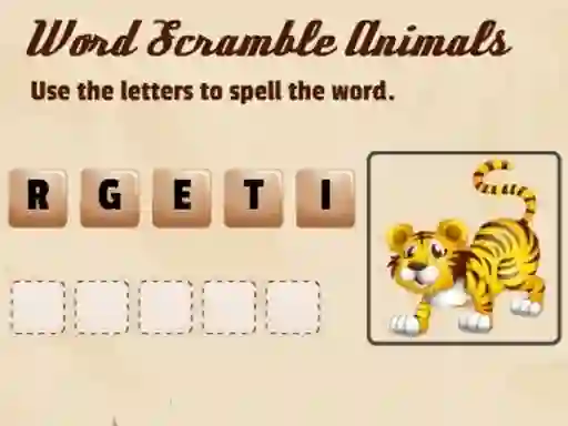 Word Scramble Animals — free online game