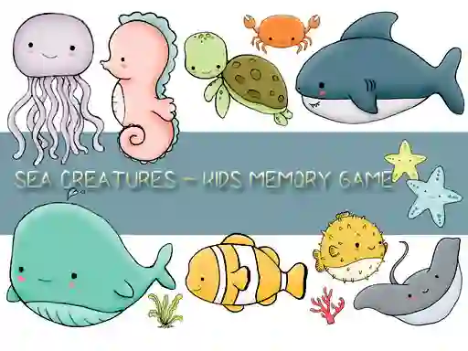 Kids Memory Sea Creatures — free online game