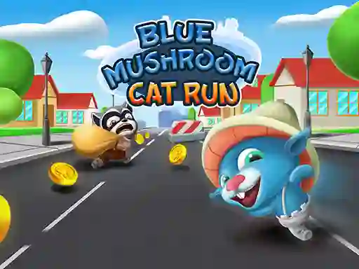 Mchezo Blue Mushroom Cat Run online