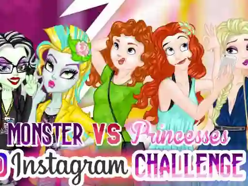 Monster High Vs. Disney Princesses Instagram Challenge  — free online game