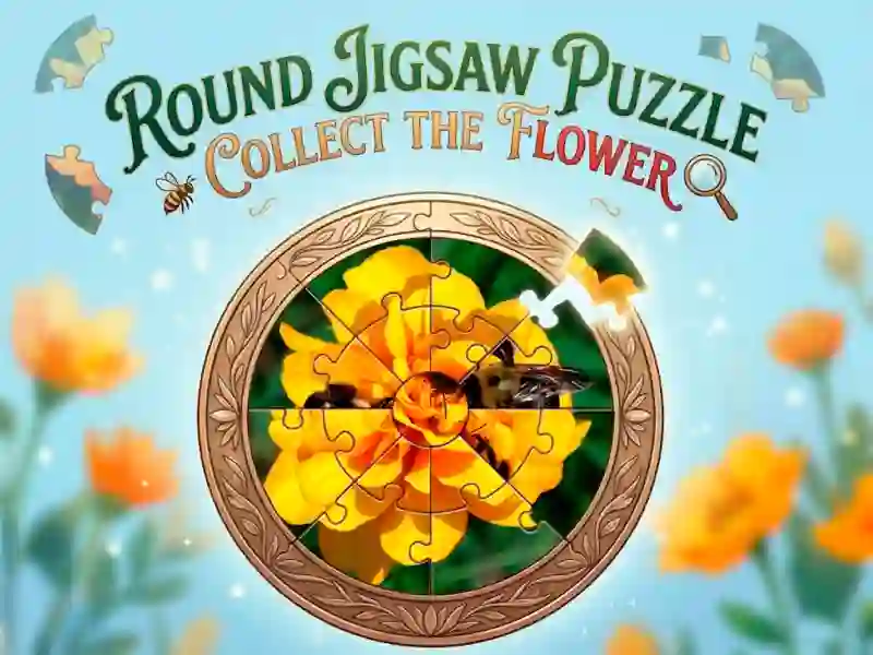 Round jigsaw Puzzle - Collect the Flower — ücretsiz çevrimiçi oyun