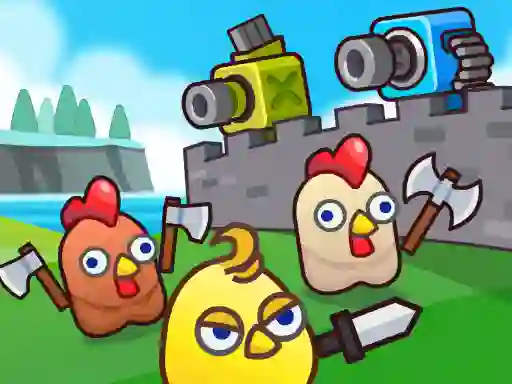 Merge Cannon: Chicken Defense — free online game
