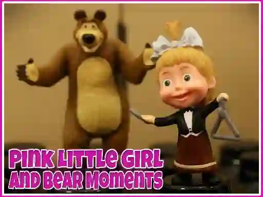 Pink Little Girl and Bear Moments — free online game