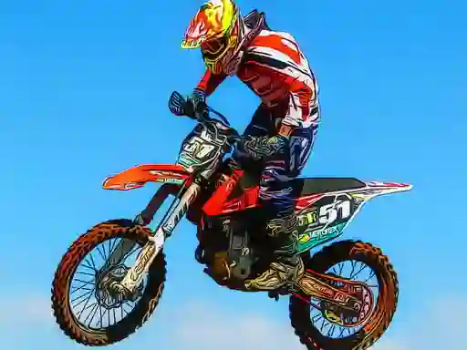 Flying Dirt Bike Stunts Puzzle — free online game