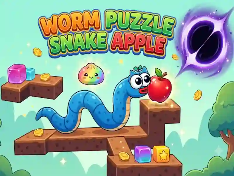 Lojë Worm Puzzle Snake Apple në internet