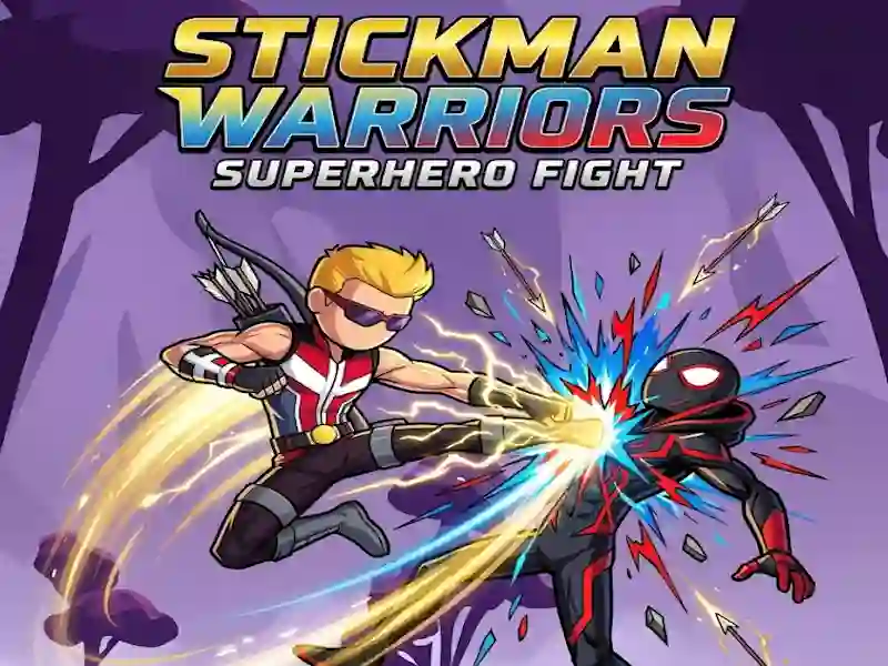 Permainan Stickman Warriors Superhero Fight talian